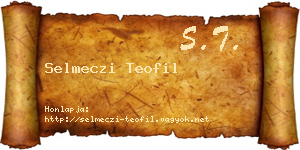 Selmeczi Teofil névjegykártya